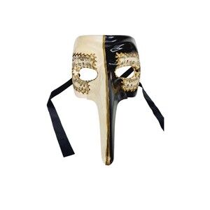 Vintage Long Nose 24kt Gold Sheet Music Venezia Italy Masquerade Face Mask